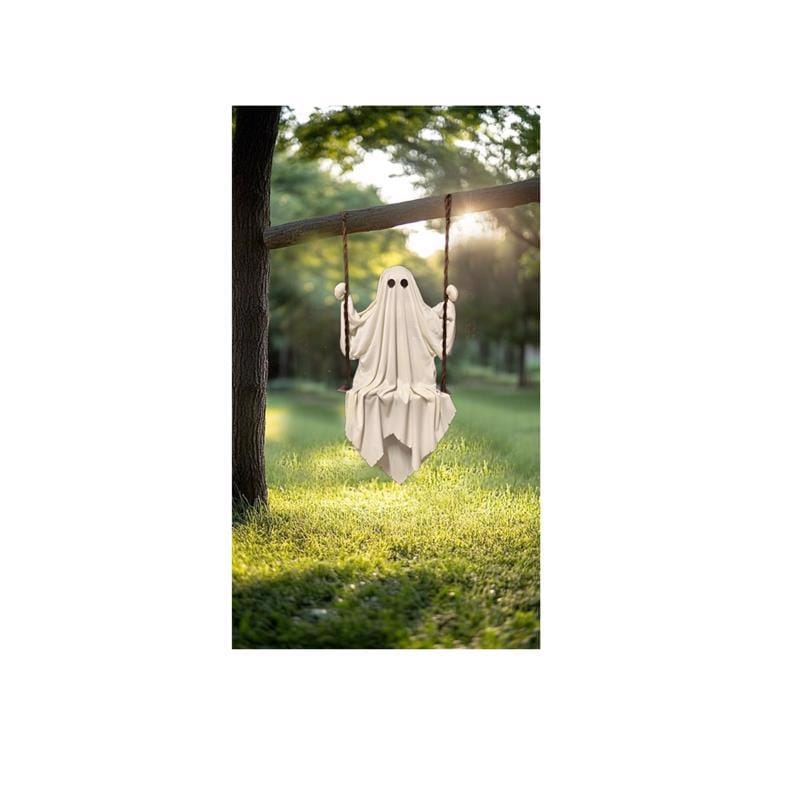 Fun World 96231 36 in. Ghost on a Swing Halloween Decor