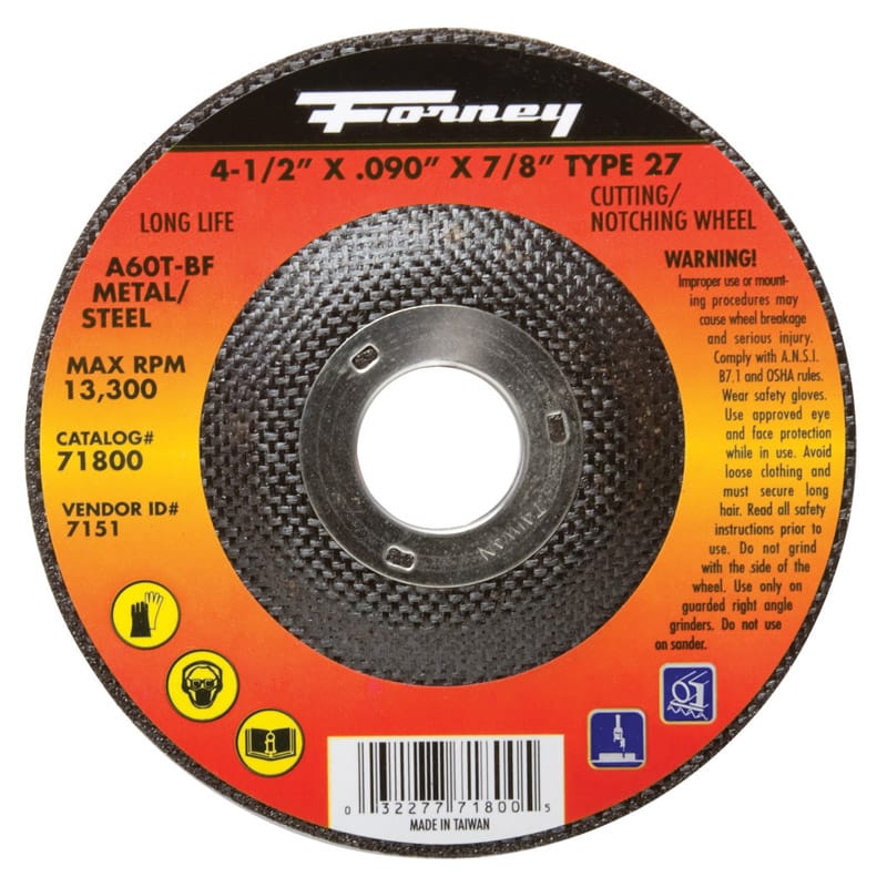 Forney 71800 4-1/2X.090X7/8" Cut& Notch Whl