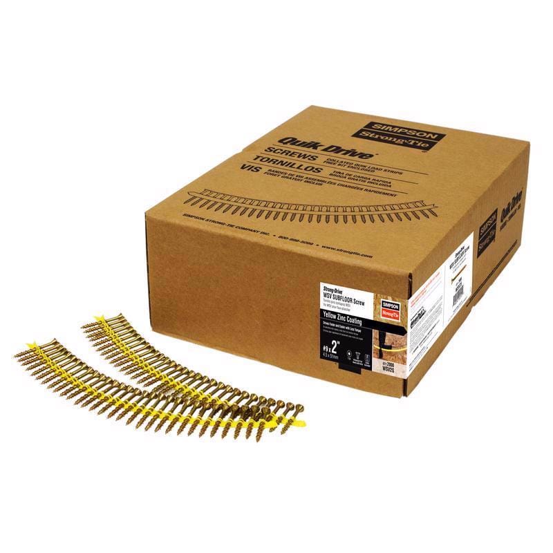 Simpson Strong-Tie WSV134S Quik Drive No. 9 X 1-3/4 in. L Lobe Yellow Zinc High/Low Collated Subfloor Screws