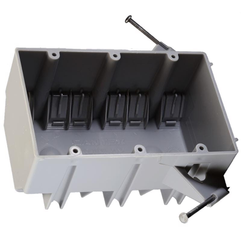 Cantex EZ44TN EZ Box New Work 44 cu in Rectangle PVC 3 gang Outlet Box Gray