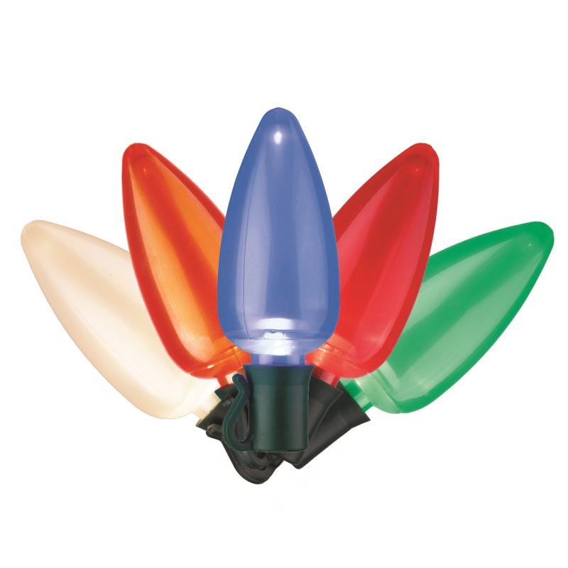 Celebrations C925OMUA Platinum LED C9 Multicolored 25 ct String Christmas Lights 25 ft.