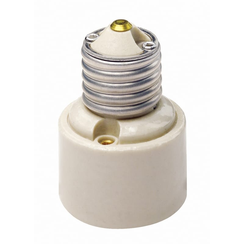 Leviton 02005-000 Porcelain Incandescent Medium Base Socket Adapter 1 pk