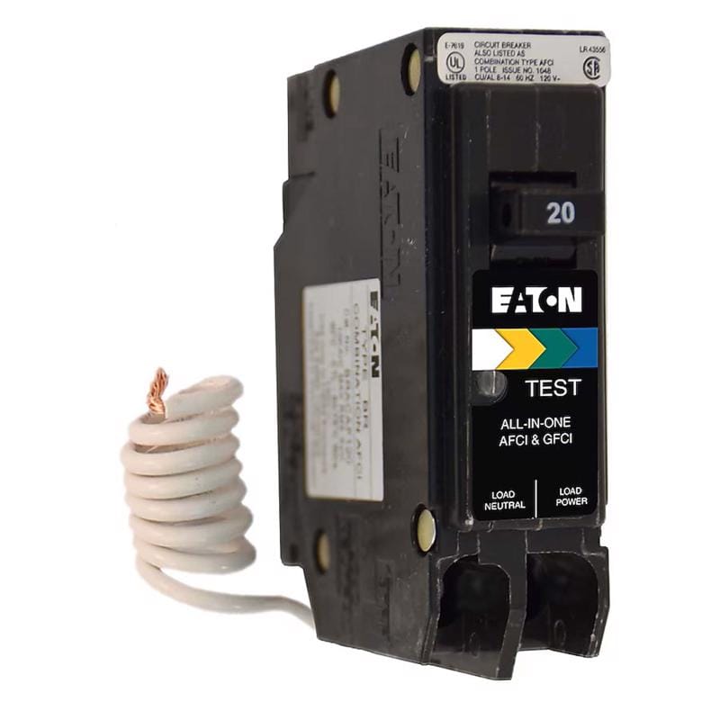 Eaton BRN120A1CS 20 amps Arc Fault/Ground Fault Single Pole Circuit Breaker
