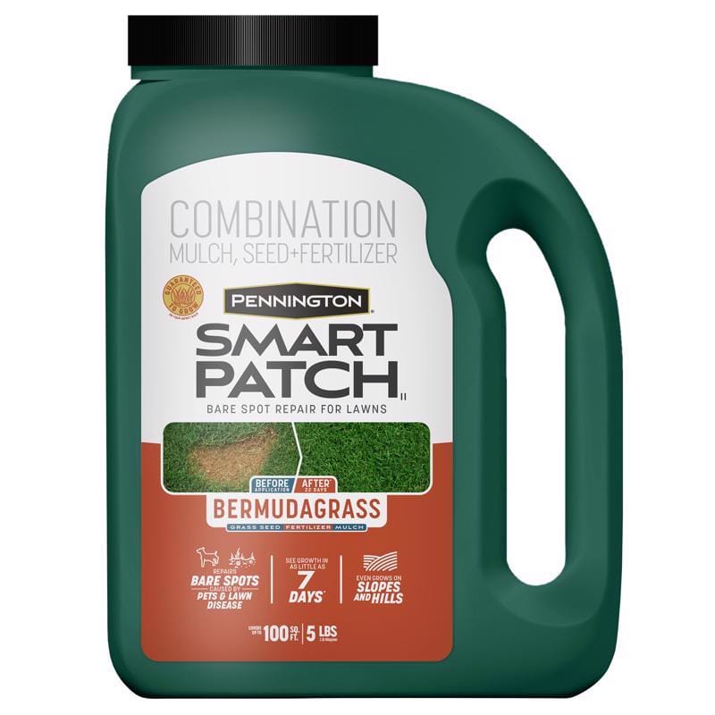 Pennington 100545645 Smart Patch Bermuda Grass Full Sun Seed/Fertilizer/Mulch Repair Kit 5 lb