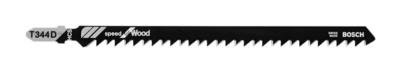 Bosch T344D 6 in. High Carbon Steel T-Shank Side set and ground Jig Saw Blade 6 TPI 5 pk