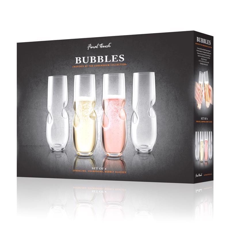Final Touch GG5006 10 oz Clear Glass Stemless Champagne Flutes