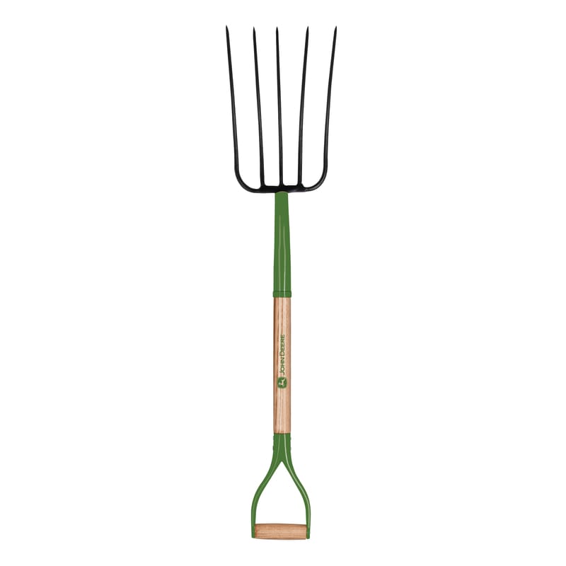 John Deere BPJ-5D-JD 5 Tine Steel Compost Fork 36 in. Wood Handle