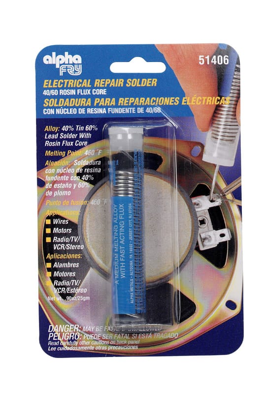 Alpha Fry 51406 0.9 oz Repair Solder 0.062 in. D Tin/Lead 40/60 1 pc
