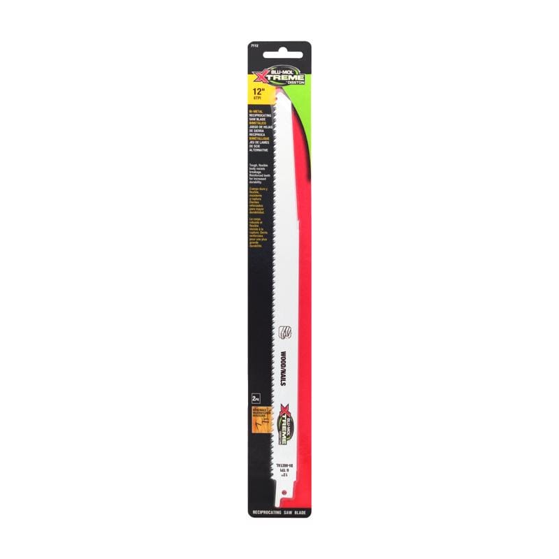Blu-Mol Xtreme E0217112 12 in. Bi-Metal Reciprocating Saw Blade 6 TPI 1 pk