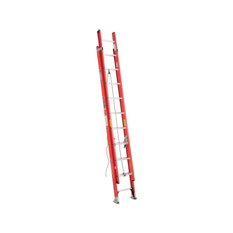 Werner D6220-2 20 ft. H Fiberglass Extension Ladder Type IA 300 lb. cap.