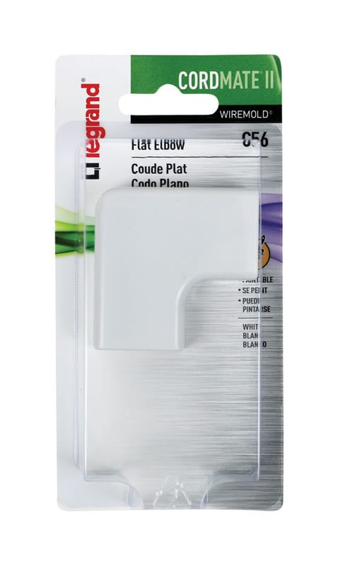 Legrand C56 CordMate II 2 in. L Flat Elbow 1 pk