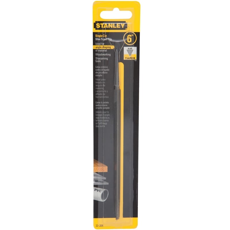Stanley 22-306 6 in. L X 1 in. W Single Cut Slim Taper File 1 pc