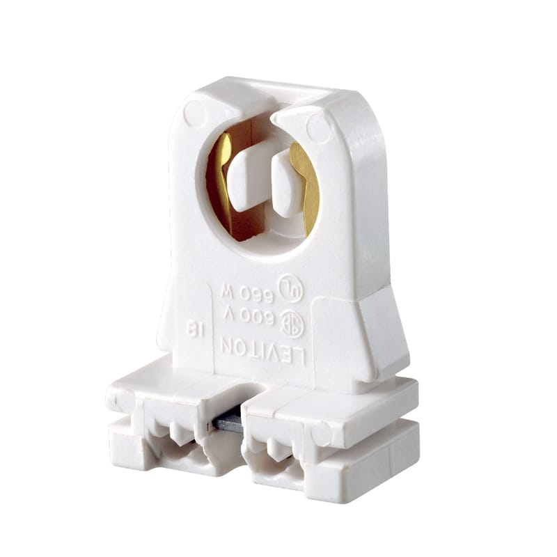 Leviton 13353-00N Plastic Fluorescent Medium Base Lampholder 1 pk