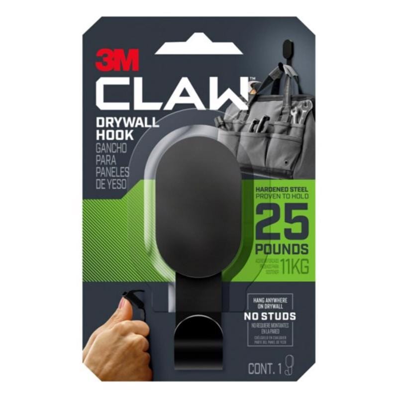 3M 3DH25BLK-1ES Steel Drywall Hooks 1 pk