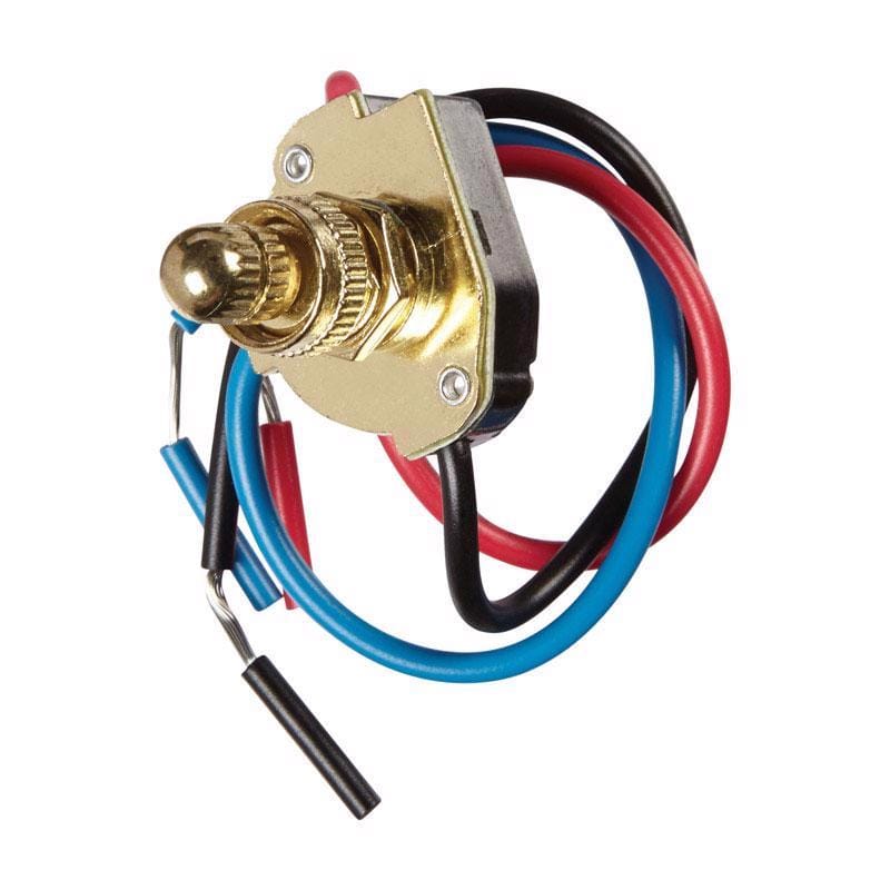 Jandorf 61215 6 amps Single Pole or 3-way Rotary Appliance Switch Brass 1 pk