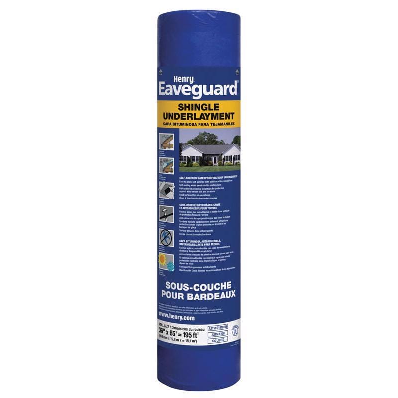 Henry HE740916 3 ft. W X 65 ft. L Fiberglass Self-Adhesive Shingle Underlayment Blue