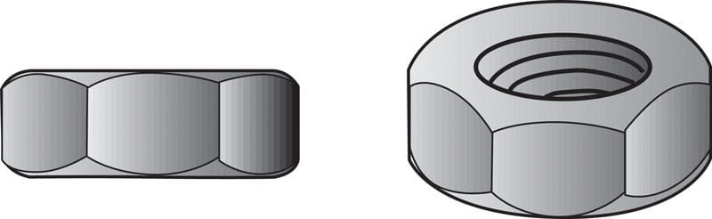 Hillman 660018 25 1-8 in. Zinc-Plated Steel SAE Hex Nut 1 pk