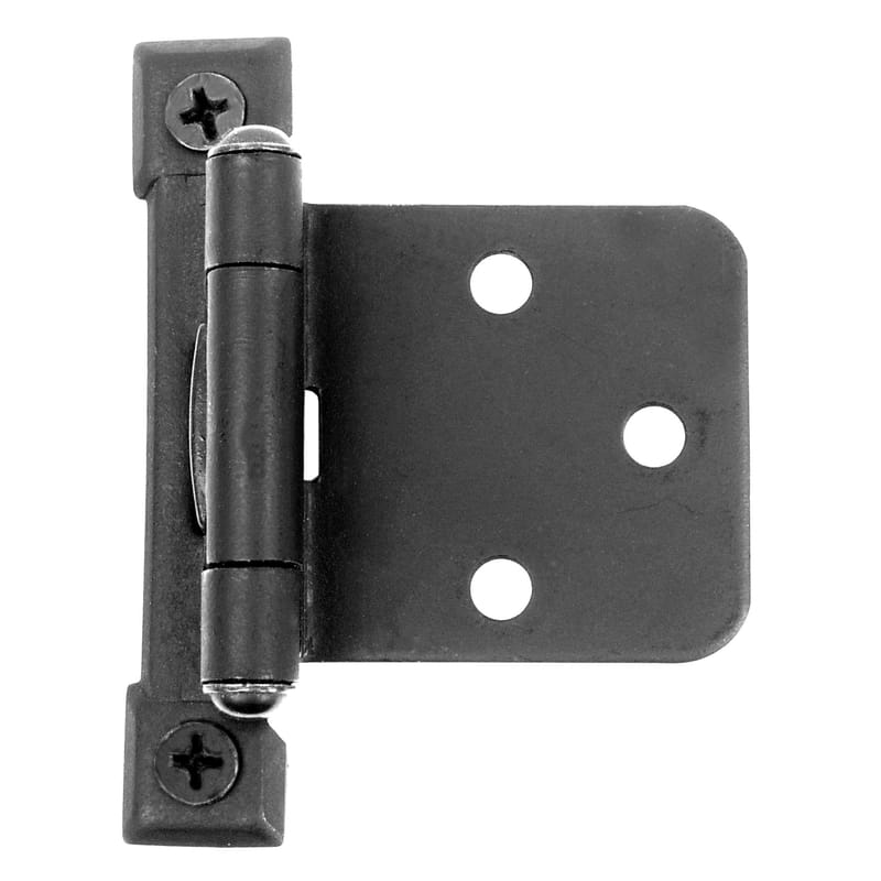 Acorn AJ4BQ 2-5/8 in. W X 2-5/8 in. L Black Iron Overlay Hinge 2 pk