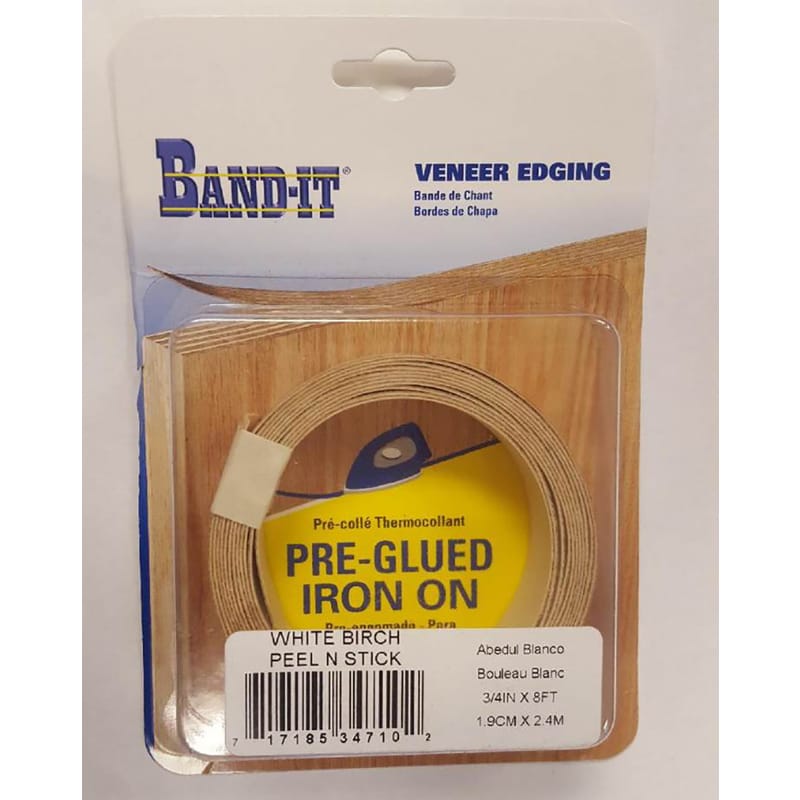 Band-It 34710 Peel-N-Stick .030 in. X 3/4 in. W X 8 ft. L White Birch Edge Banding #2/BTR Premium Grade