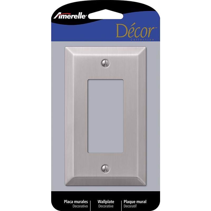 Amerelle 163RBN Century Brushed Nickel 1 gang Stamped Steel Decorator Wall Plate 1 pk