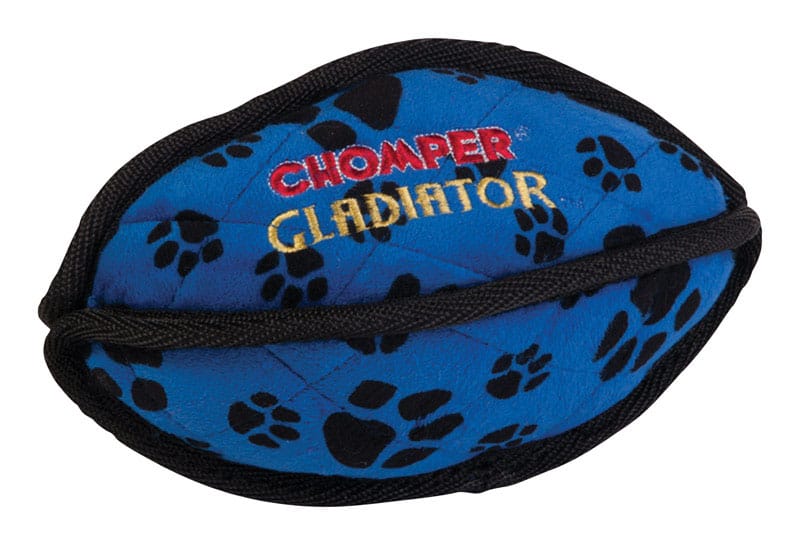 Chomper WB11506 Gladiator For Dog Black/Blue Nylon/Plush Tuff Football Dog Toy Large