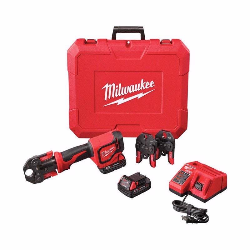 Milwaukee 2674-22C M18 Short Throw Press w/ 3 PEX Crimp Jaws 1 in. Press Tool Kit Red