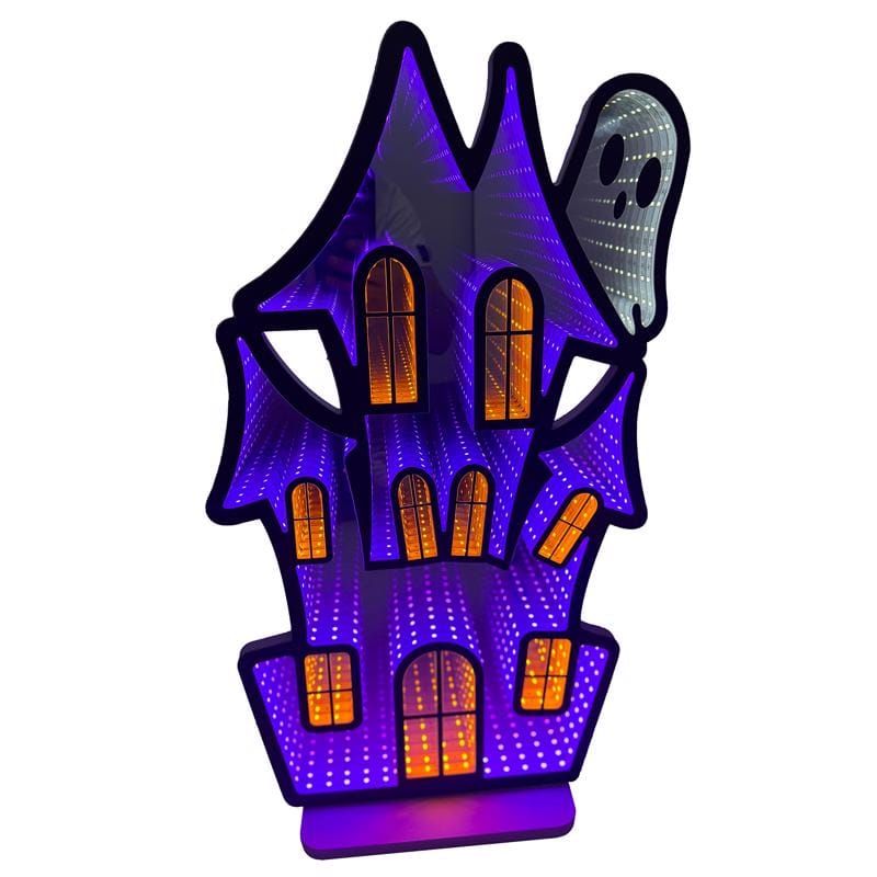 Celebrations NB605N11 Multicolored 400 ct 23.6 in. LED Prelit Haunted House Halloween Decor