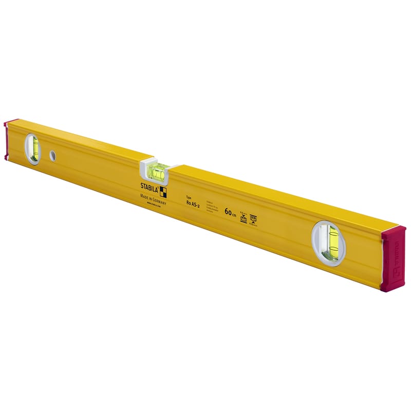 Stabila 29024 24 in. Aluminum Type 80 AS-2 Box Beam Level 3 vial