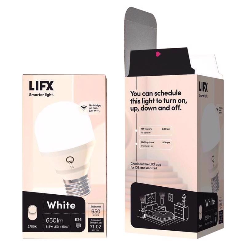 Lifx L3A19LW06E26US Smart Home A19 E26 (Medium) Smart-Enabled LED Bulb White 50 Watt Equivalence 1 pk