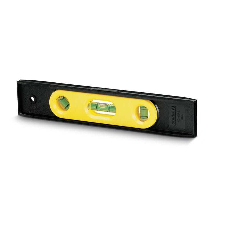 Stanley 42-264 9 in. Plastic Magnetic Torpedo Level 3 vial