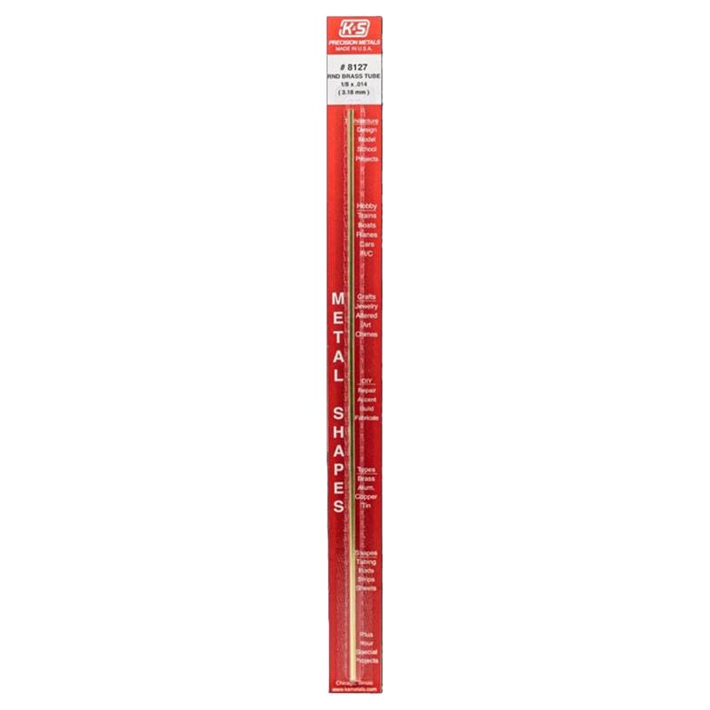 K&S 8127 1/8 in. D X 12 in. L Round Brass Tube 1 pk