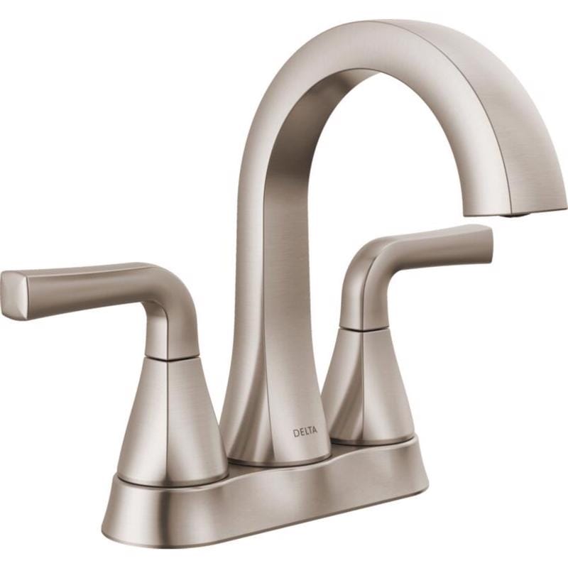 Delta 25828LF-SS Dallace Stainless Steel Transitional Centerset Bathroom Sink Faucet 4 in.