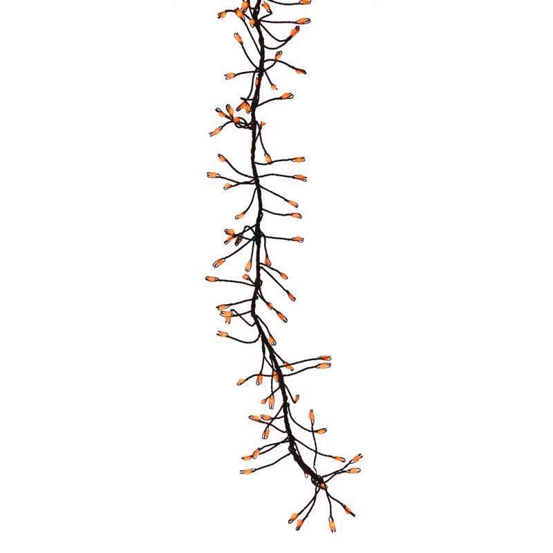 Celebrations BSCCX250ORA Orange 250 ct 3 in. LED Prelit Connectable Big Seed Cluster Halloween Lights