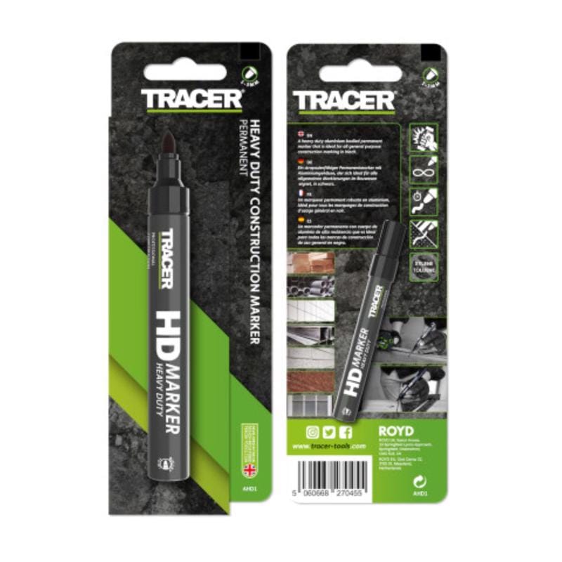 Tracer AHD1 6 in. L Permanent Marker Black 1 pc
