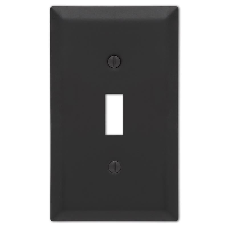 Amerelle 163TMB Century Matte Black 1 gang Stamped Steel Toggle Wall Plate 1 pk