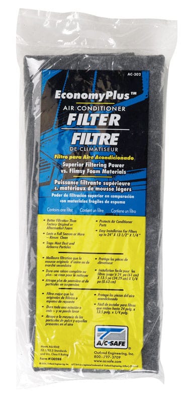 AC-Safe AC-302 EconomyPlus 15 in. W X 24 in. H X 1/4 in. Polyester 17 MERV Air Conditioner Filter 1 pk