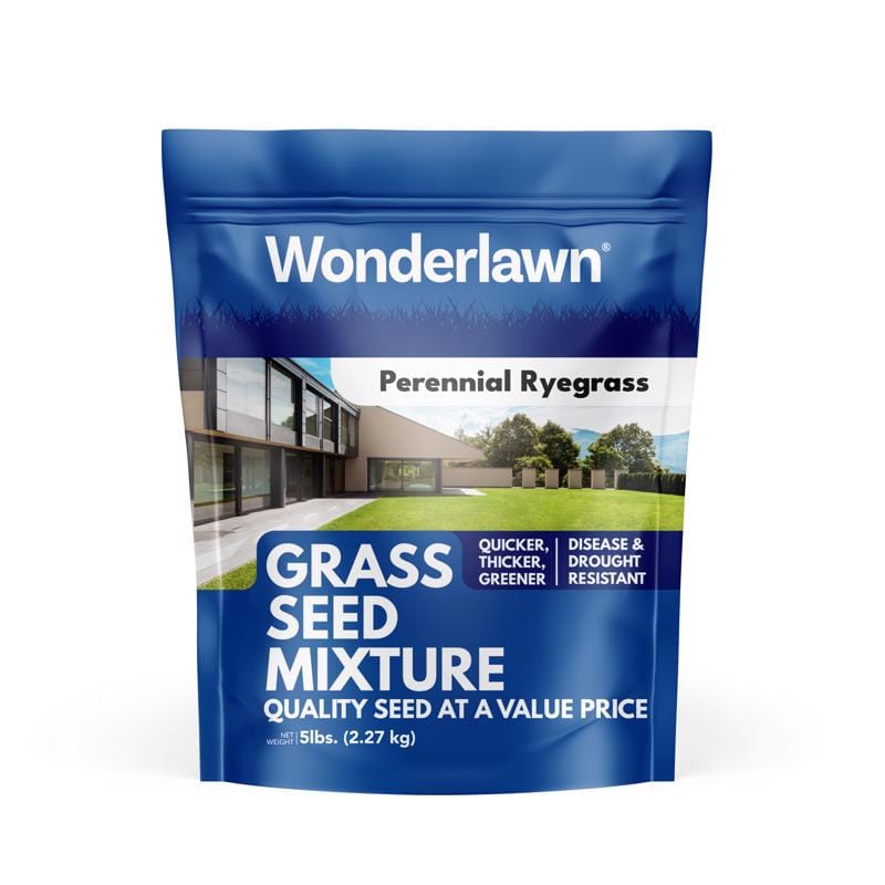 Barenbrug PRG5ACE00 Wonderlawn Perennial Ryegrass Partial Shade/Sun Grass Seed 5 lb