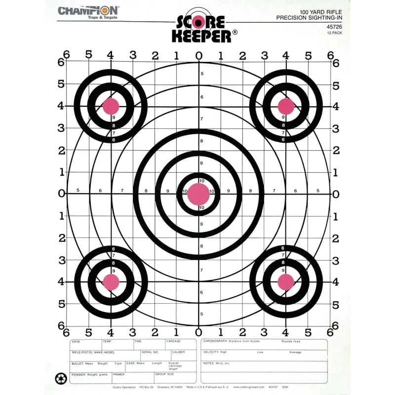 Champion 45726 Sight-In Target 12 pk