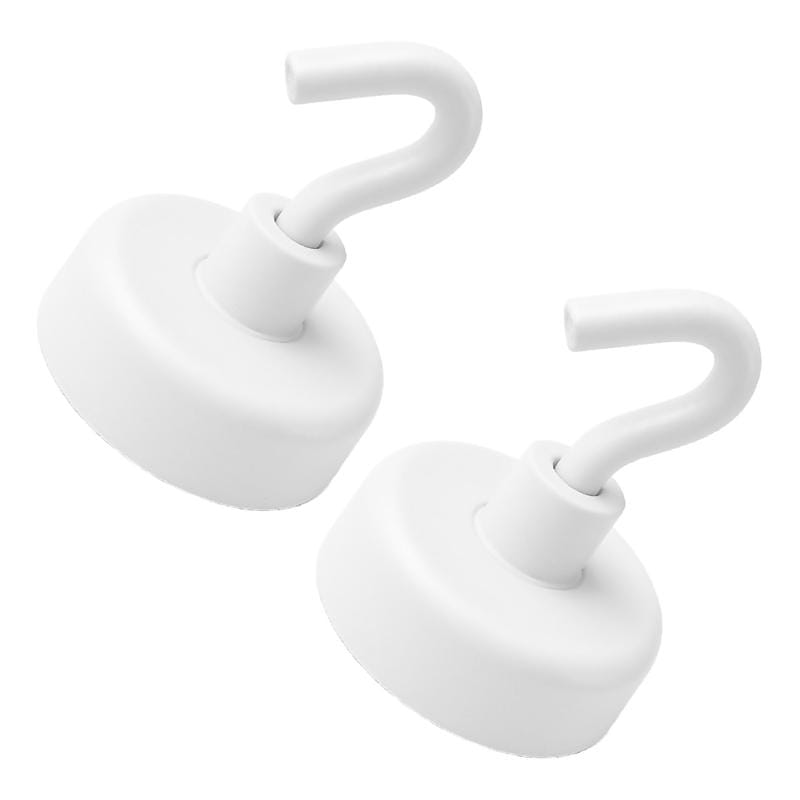 Magnet Source 07290 1.4 in. L X 1 in. W White Magnetic Hooks 9 lb. pull 2 pc