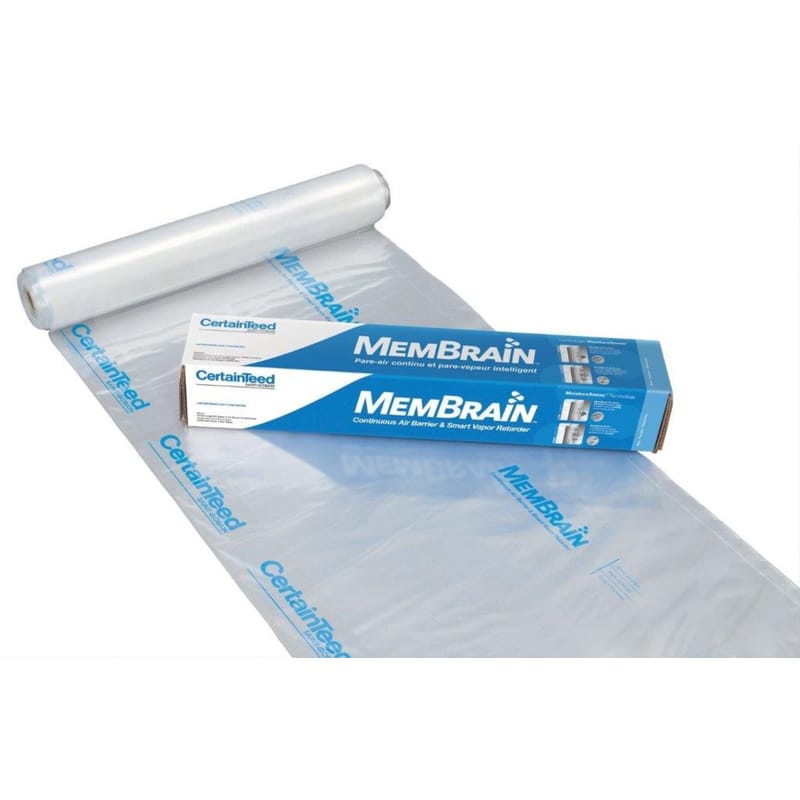 CertainTeed 902008 MemBrain 8 ft. W X 100 ft. L X 2 mil Air Barrier and Smart Vapor Retarder Roll 833 sq ft