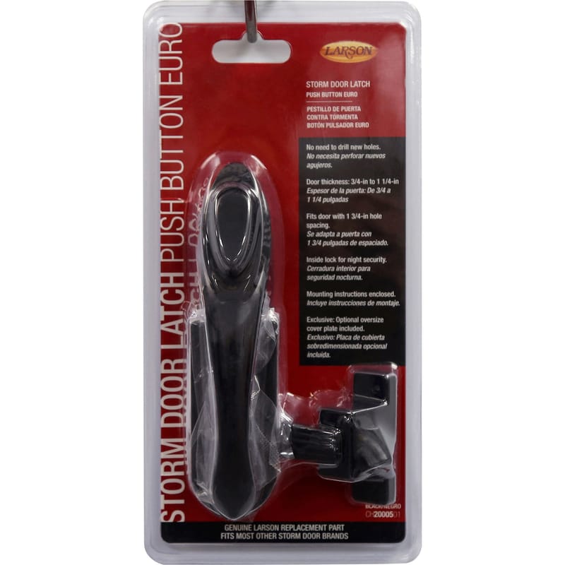 Larson CH2000501 Euro Zinc-Plated Black Zinc Push Button Latch 1 pk