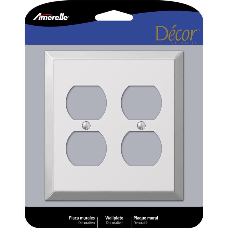 Amerelle 161DD Century Polished Chrome 2 gang Stamped Steel Duplex Wall Plate 1 pk