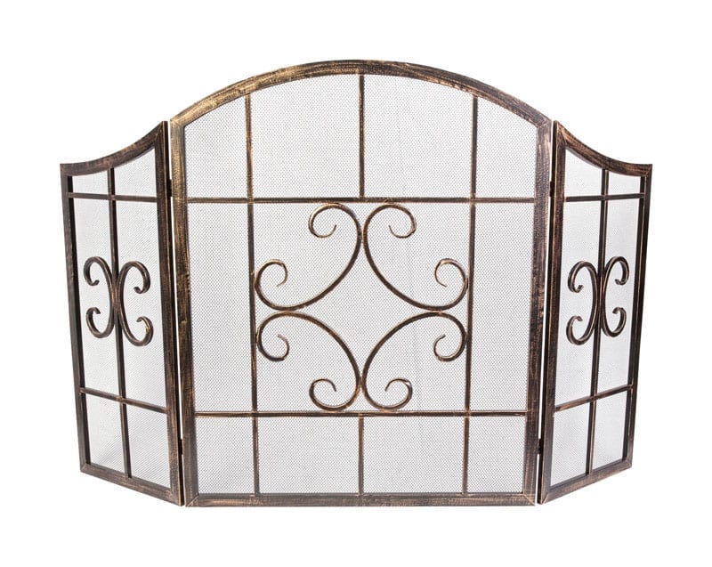 Panacea 15955 Open Hearth Brown Brushed Steel Fireplace Screen