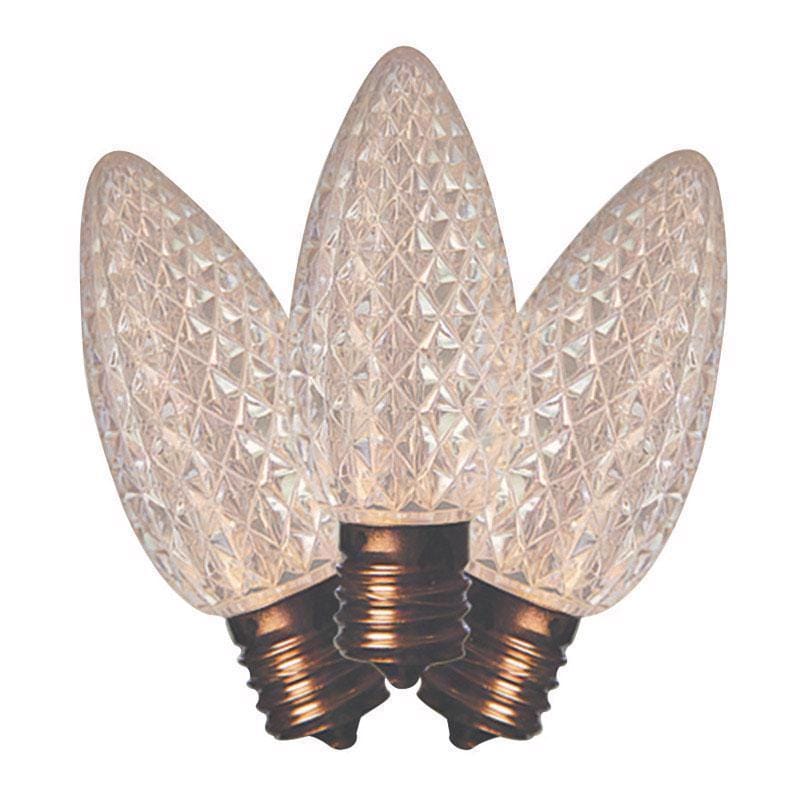 Holiday Bright Lights BU25LEDFC9-TWWA LED C9 Warm White 25 ct Replacement Christmas Light Bulbs