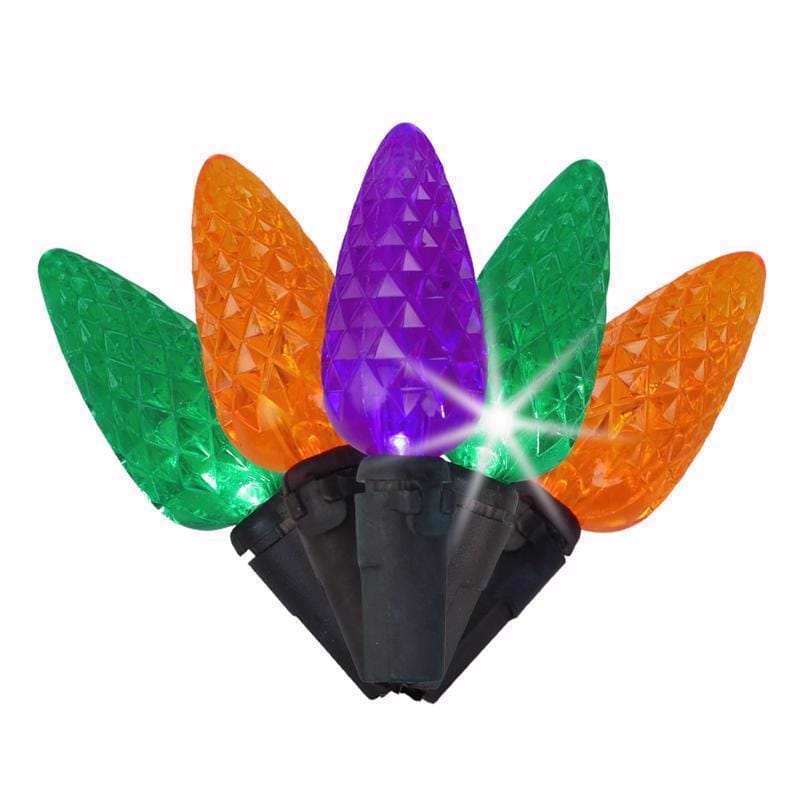 Celebrations C6100HWS3A Multicolored 100 ct LED C6 Faceted Halloween String Lights