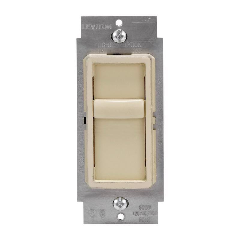 Leviton C21-06672-1LI Decora SureSlide Ivory 600 W Slide Dimmer Switch 1 pk