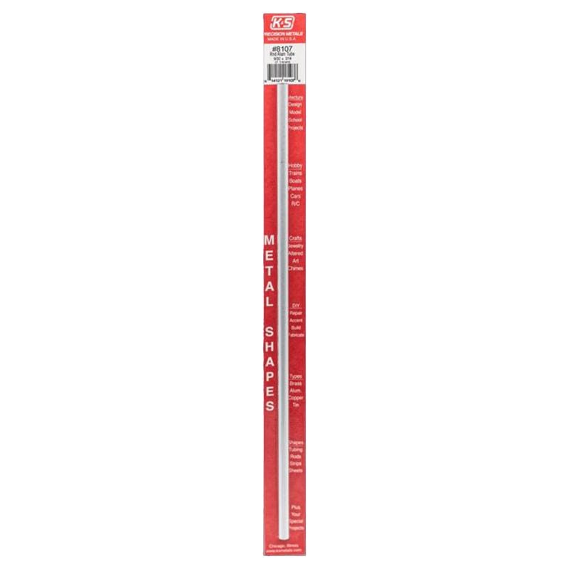 K&S 8107 9/32 in. D X 1 ft. L Round Aluminum Tube