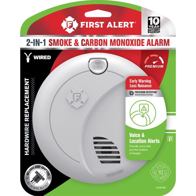 First Alert 1046790 Hard-Wired w/Battery Back-Up Photoelectric Smoke and Carbon Monoxide Detector 1 each