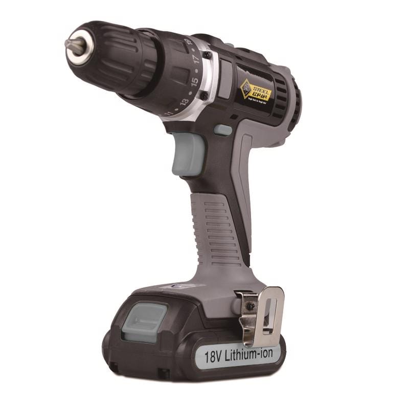 Steel Grip HL-DR27-55 18V 3/8 in. Brushed Cordless Drill Kit (Battery & Charger)