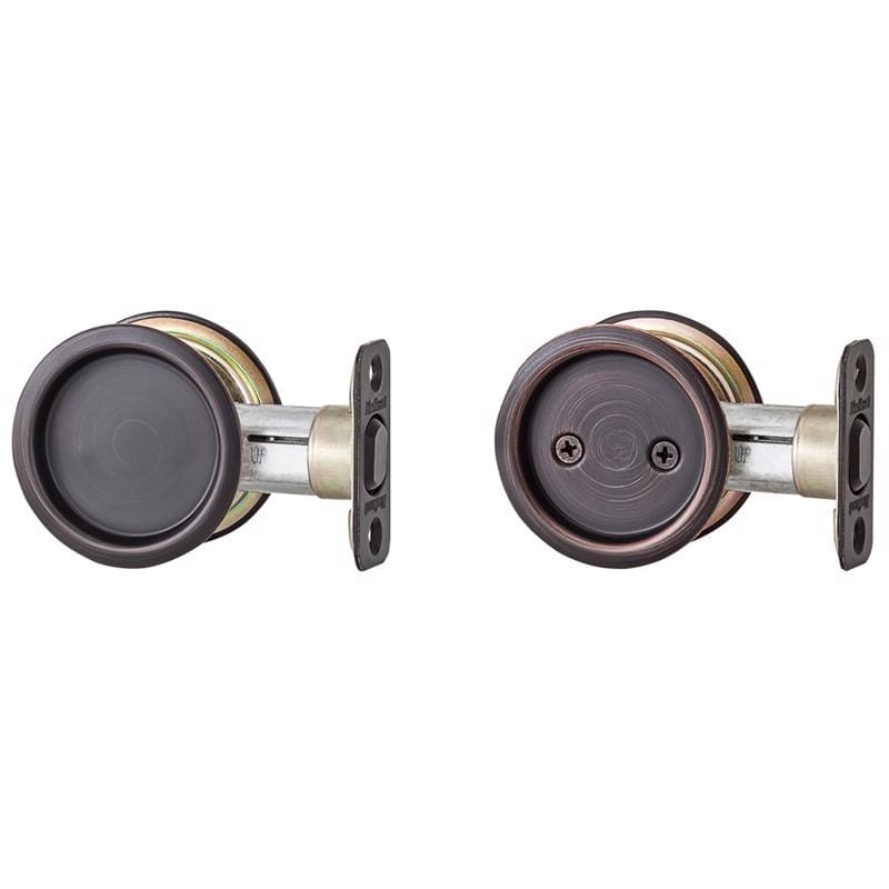 Kwikset 93340-044 Venetian Bronze Metal Indoor Round Pocket Door Lock